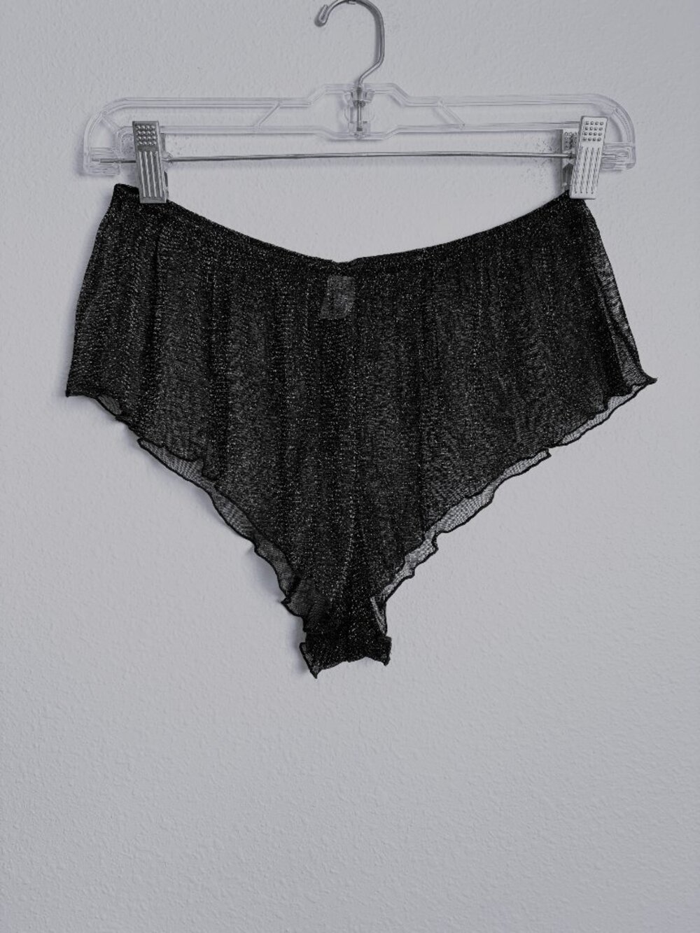 Chelsea28 Metallic Mesh Sheer Ruffle Hem Panties Size S NWOT